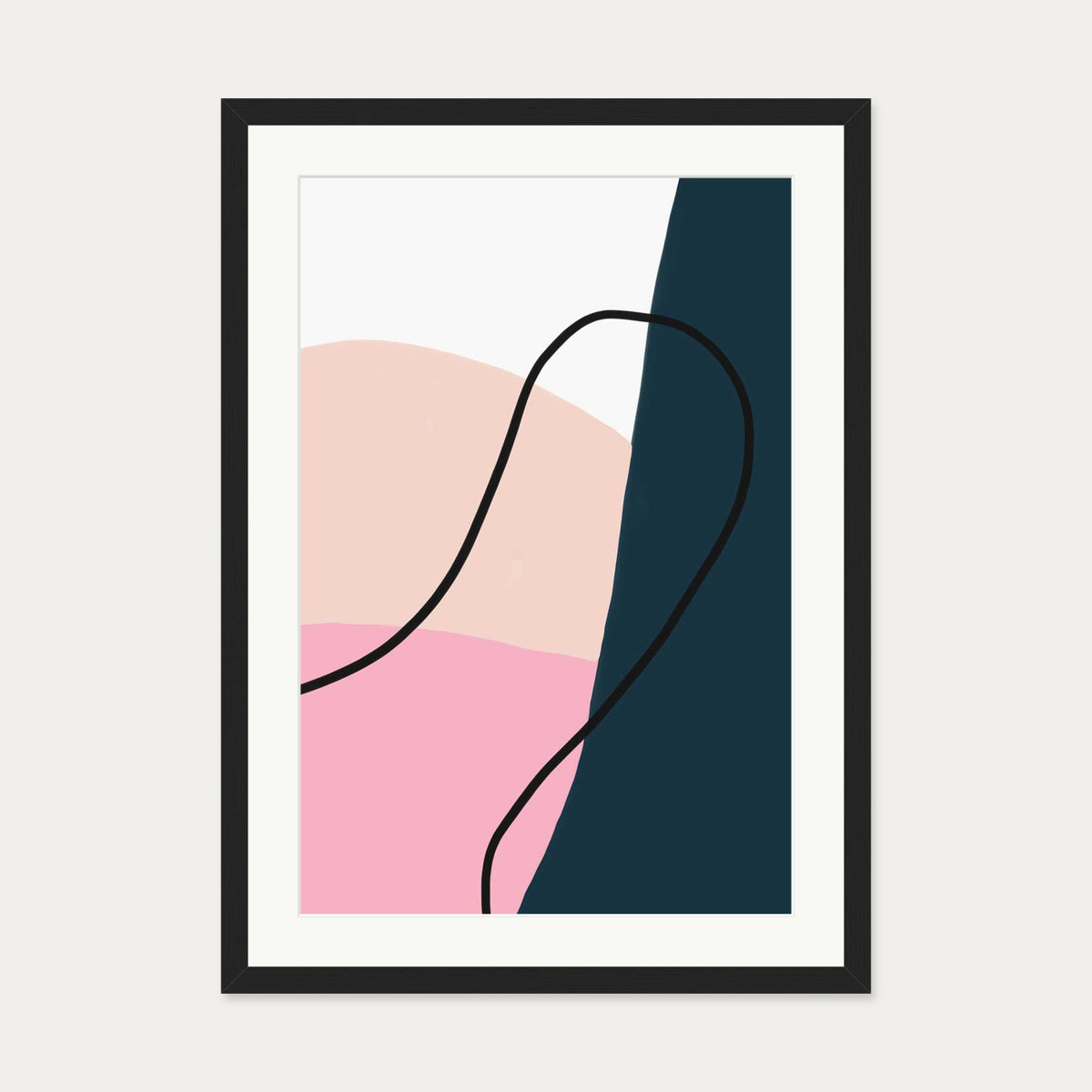 Abstract Colours Art Print — 50 x 70 cm — Black Frame