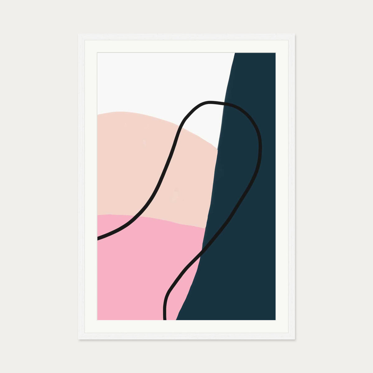 Abstract Colours Art Print — 70 x 100 cm — White Frame