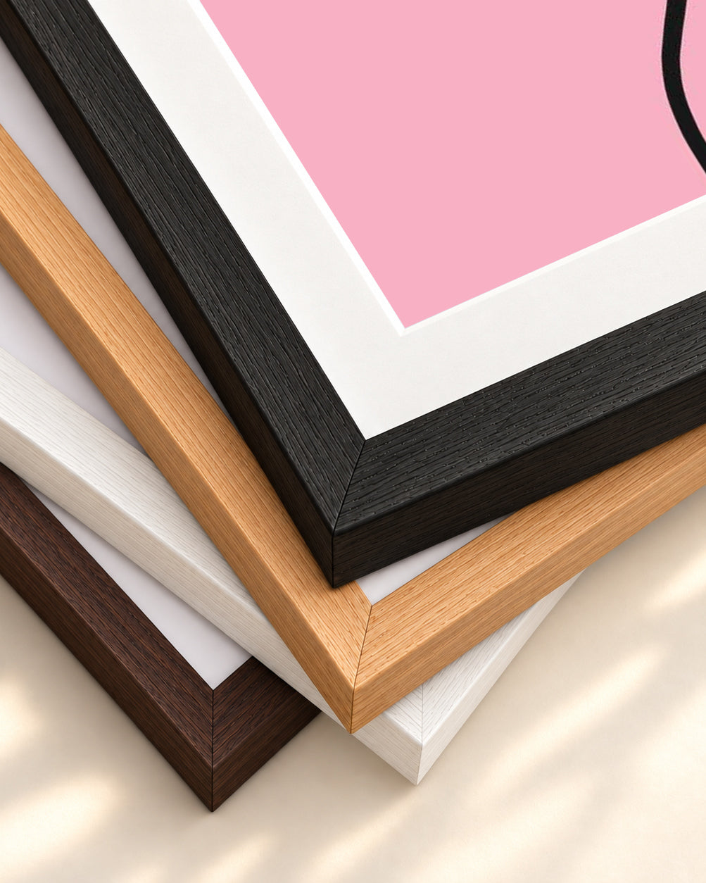Abstract Colours Art Print — framed print corner with 5 cm mount and bevel