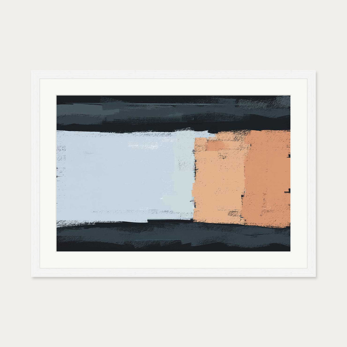 Abstract Colours Art Print — 50 x 70 cm — White Frame