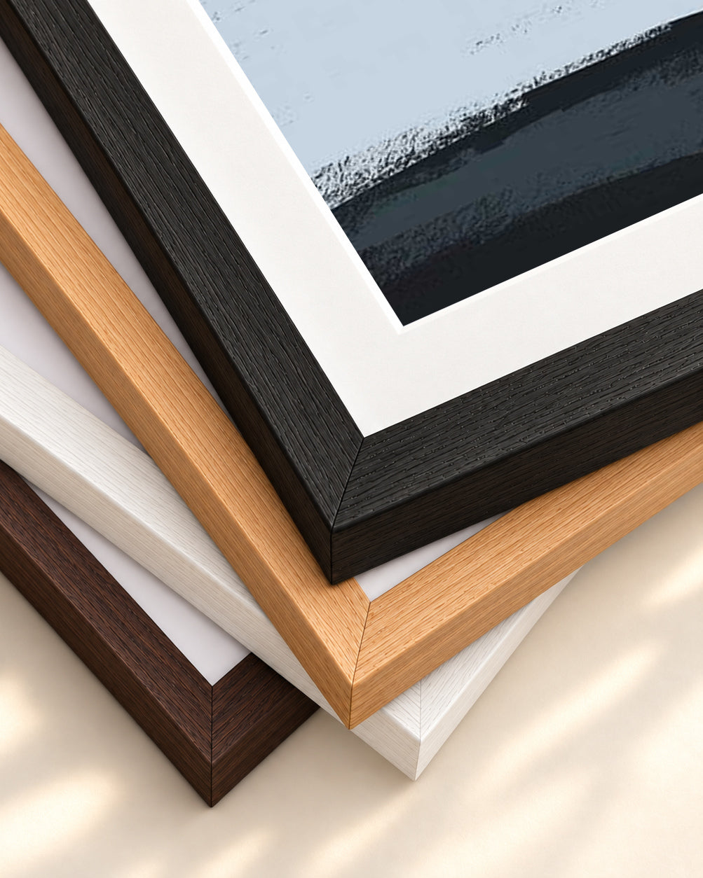 Abstract Colours Art Print — framed print corner with 5 cm mount and bevel