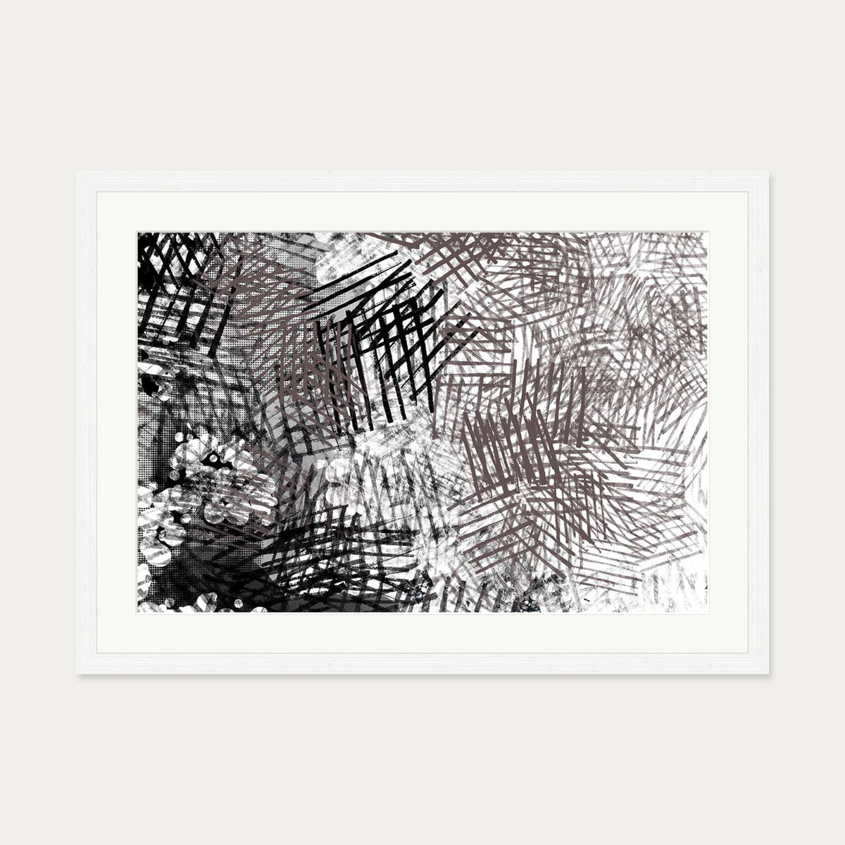 Abstract Conversations Art Print — 50 x 70 cm — White Frame