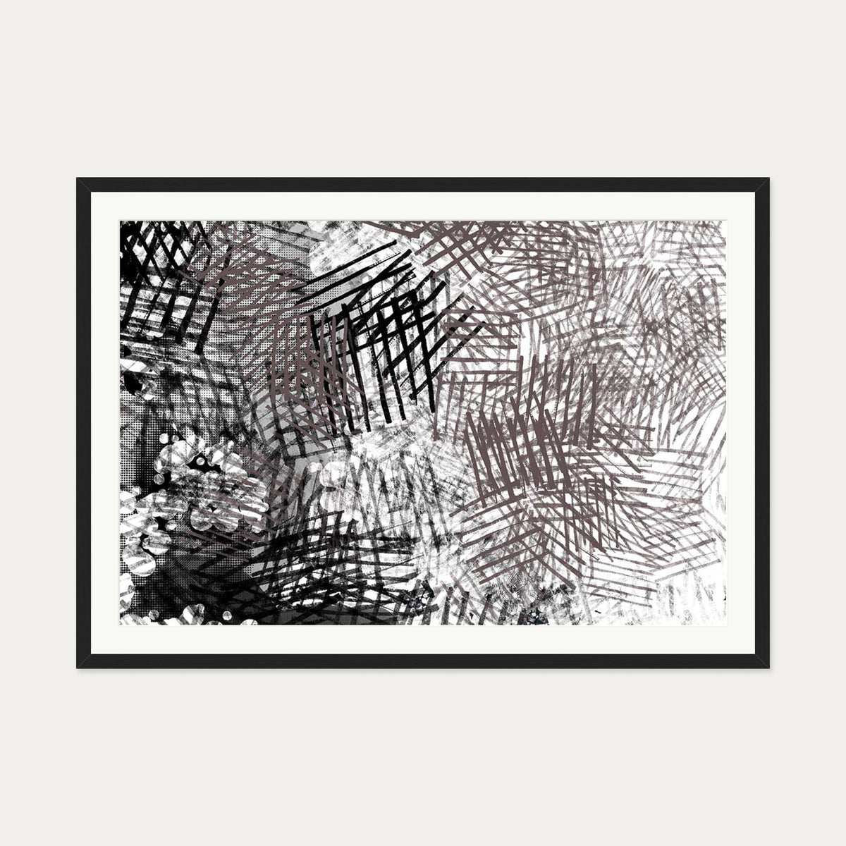 Abstract Conversations Art Print — 70 x 100 cm — Black Frame