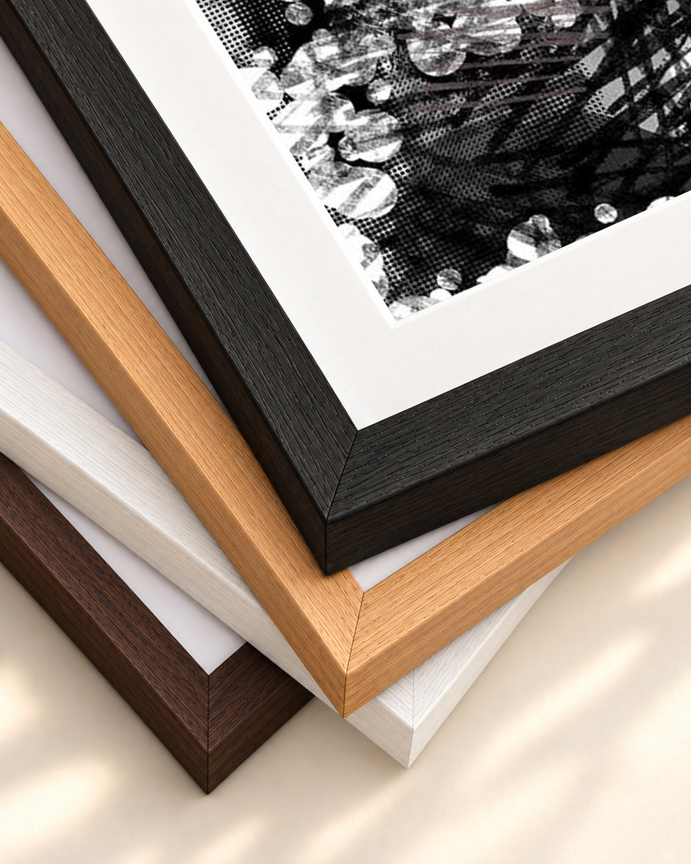 Abstract Conversations Art Print — framed print corner with 5 cm mount and bevel