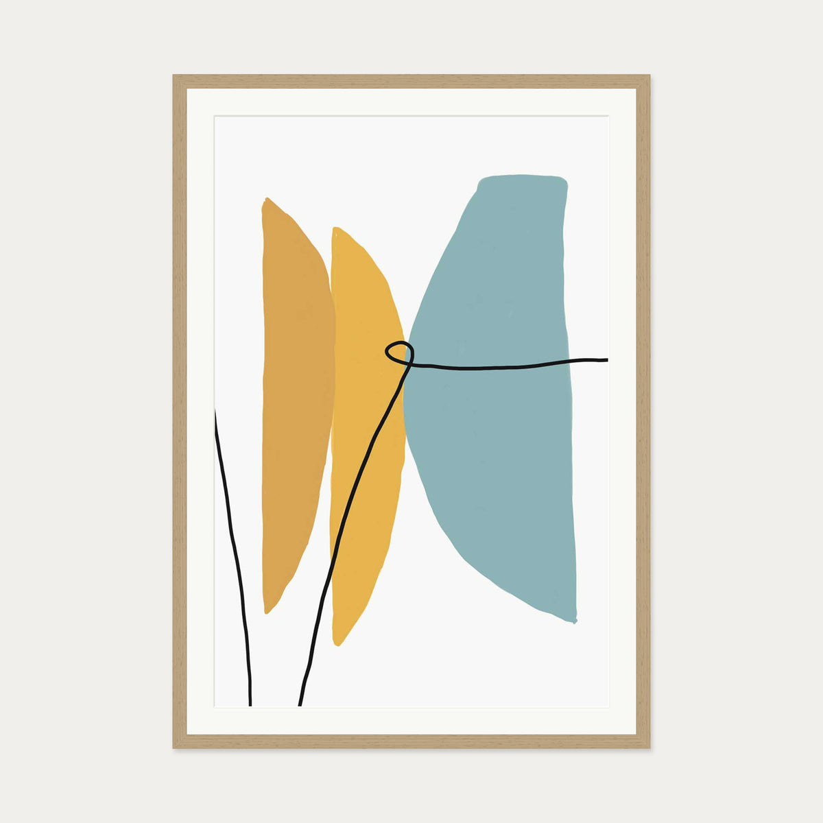 Abstract Design 3 Art Print — 70 x 100 cm — Oak Frame