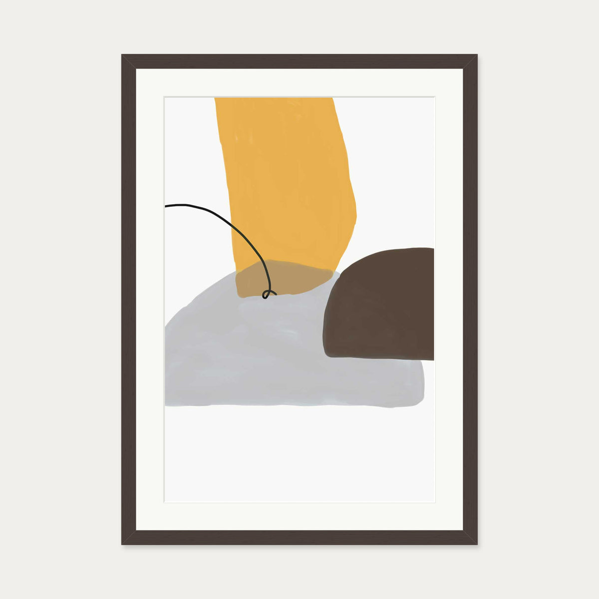 Abstract Design Art Print — 50 x 70 cm — Brown Frame