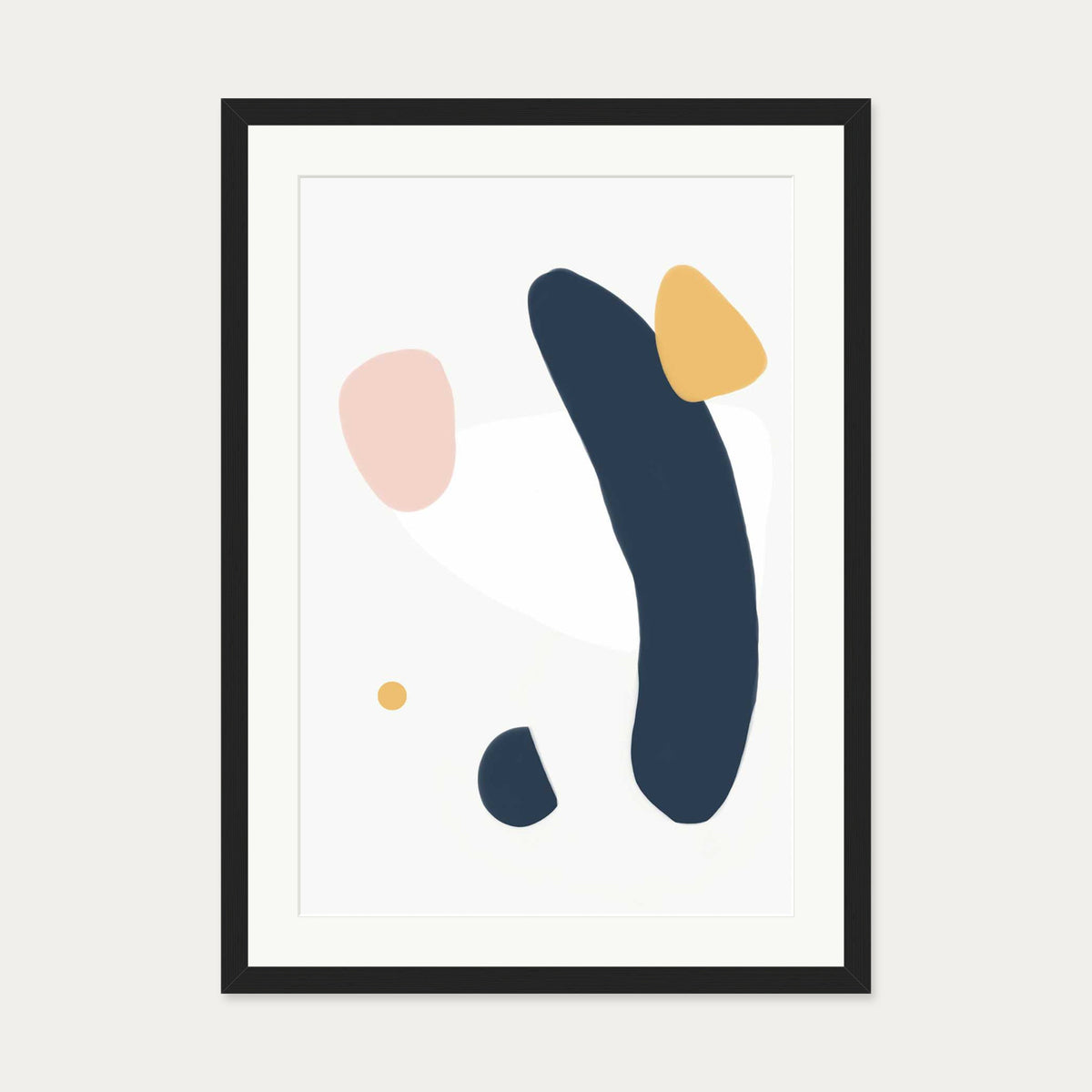 Abstract Dog Art Print — 50 x 70 cm — Black Frame