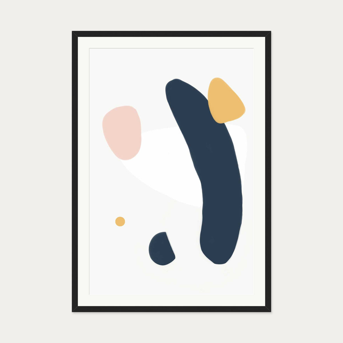 Abstract Dog Art Print — 70 x 100 cm — Black Frame