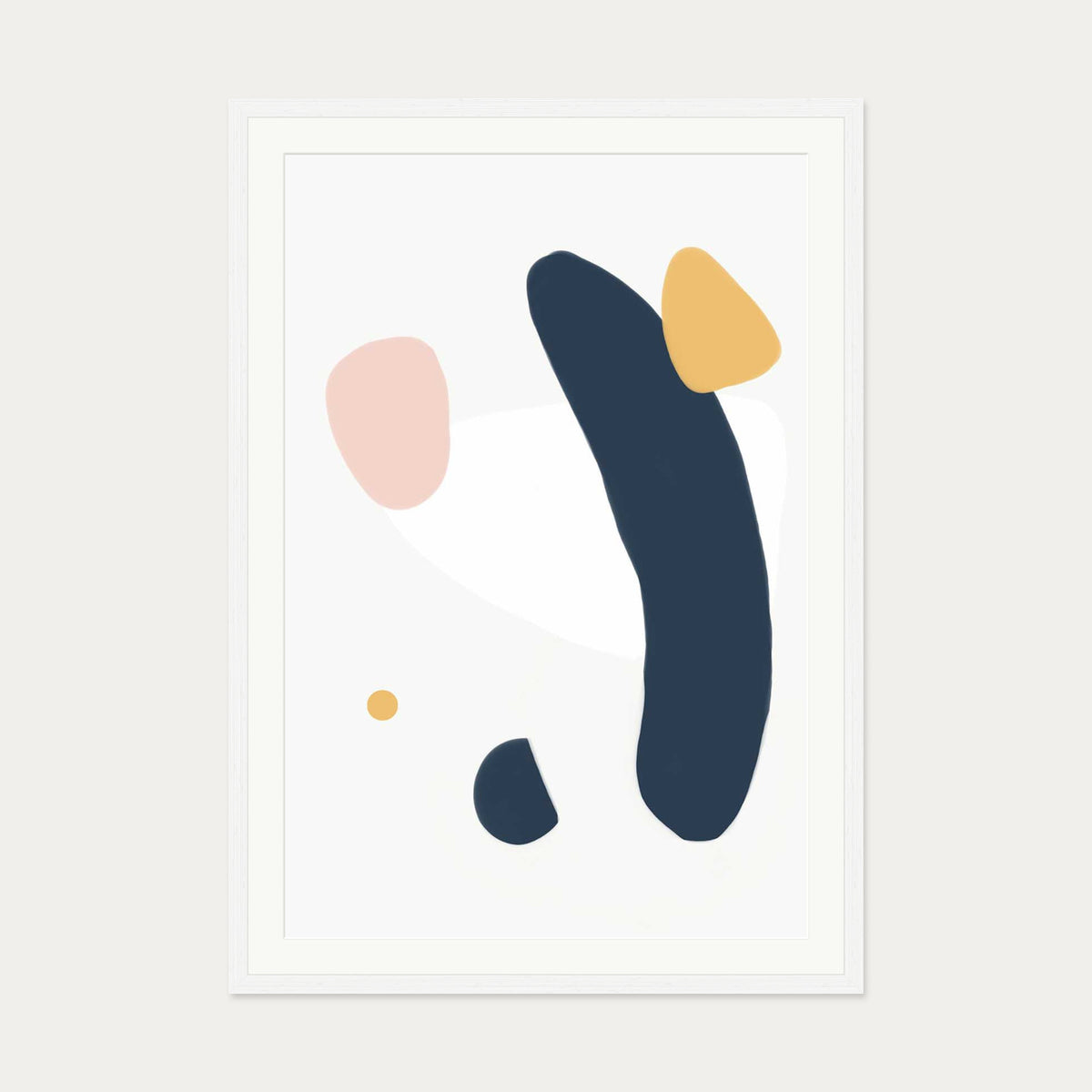 Abstract Dog Art Print — 70 x 100 cm — White Frame