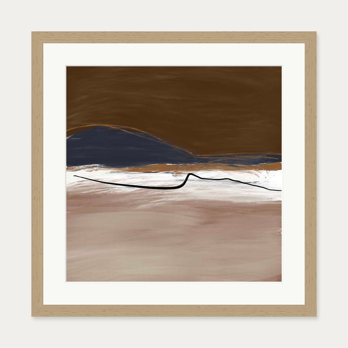Abstract Expressions II Art Print — 50 x 50 cm — Oak Frame