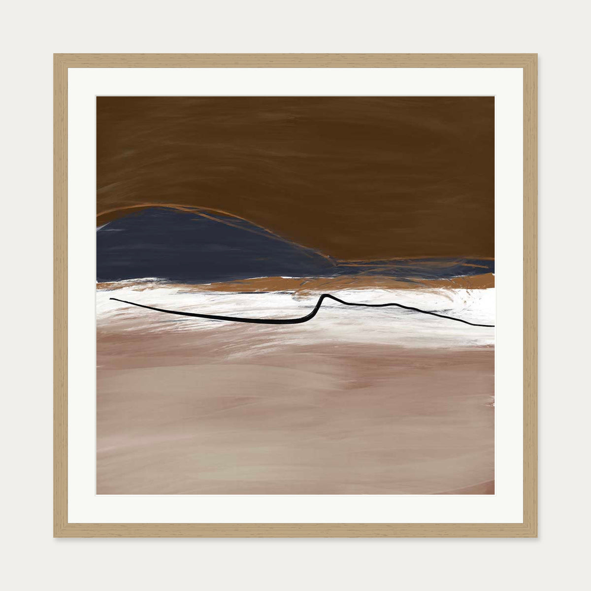 Abstract Expressions II Art Print — 70 x 70 cm — Oak Frame