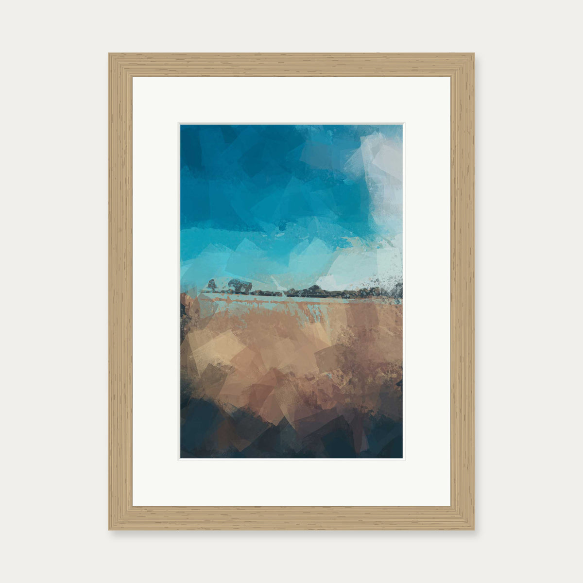 Abstract Field Art Print — 30 x 40 cm — Oak Frame