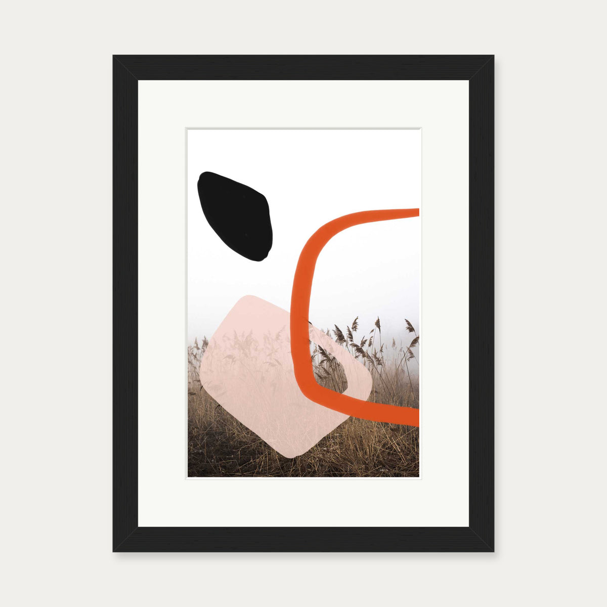 Abstract Field With Colours 2 Art Print — 30 x 40 cm — Black Frame