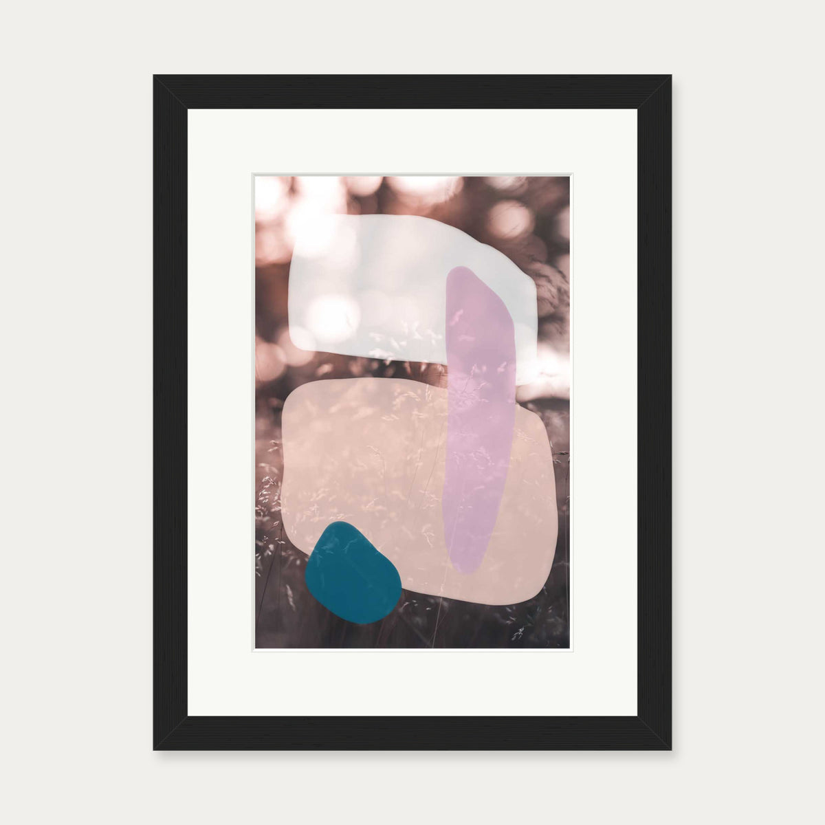 Abstract Field With Colours Art Print — 30 x 40 cm — Black Frame