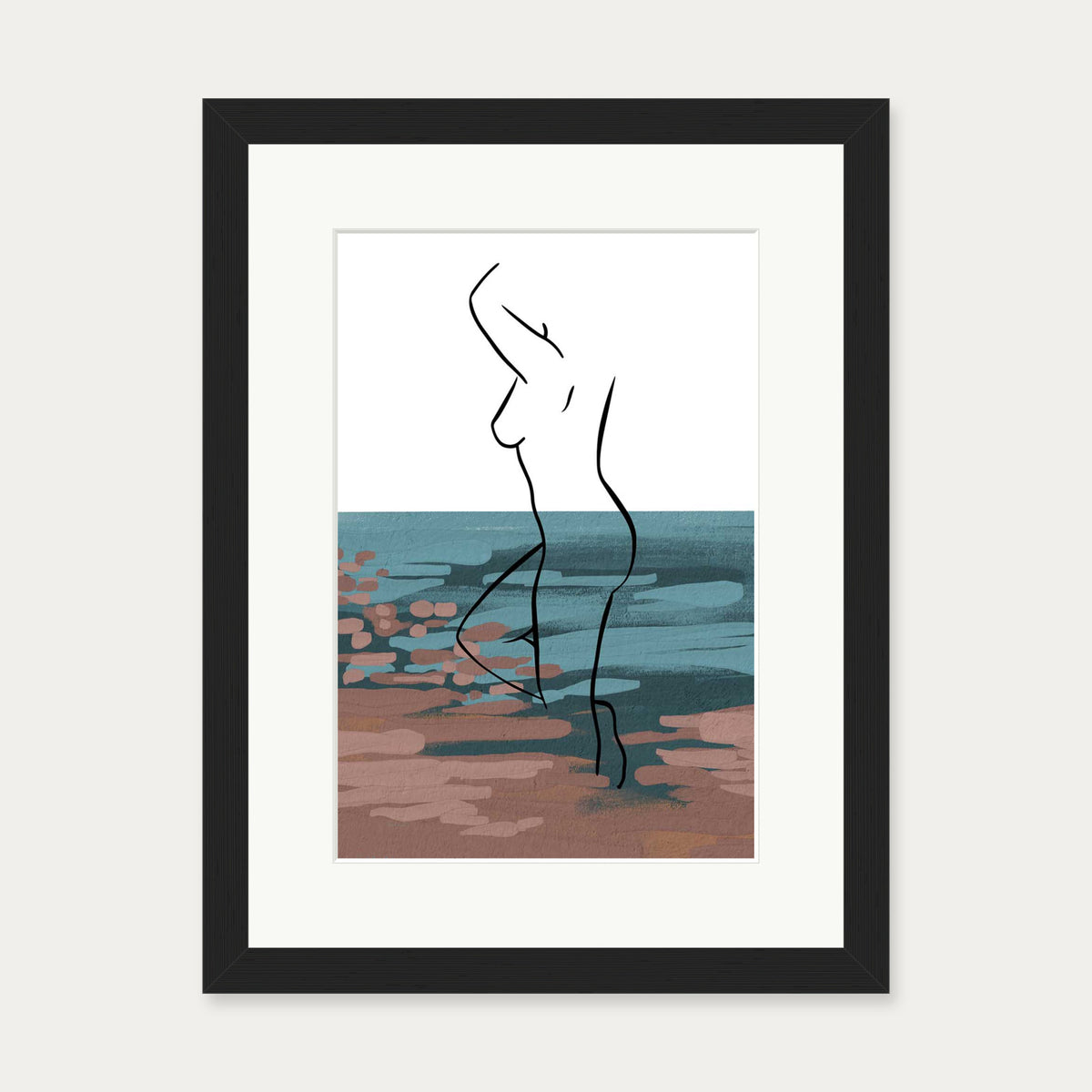 Abstract Figure Art Print — 30 x 40 cm — Black Frame