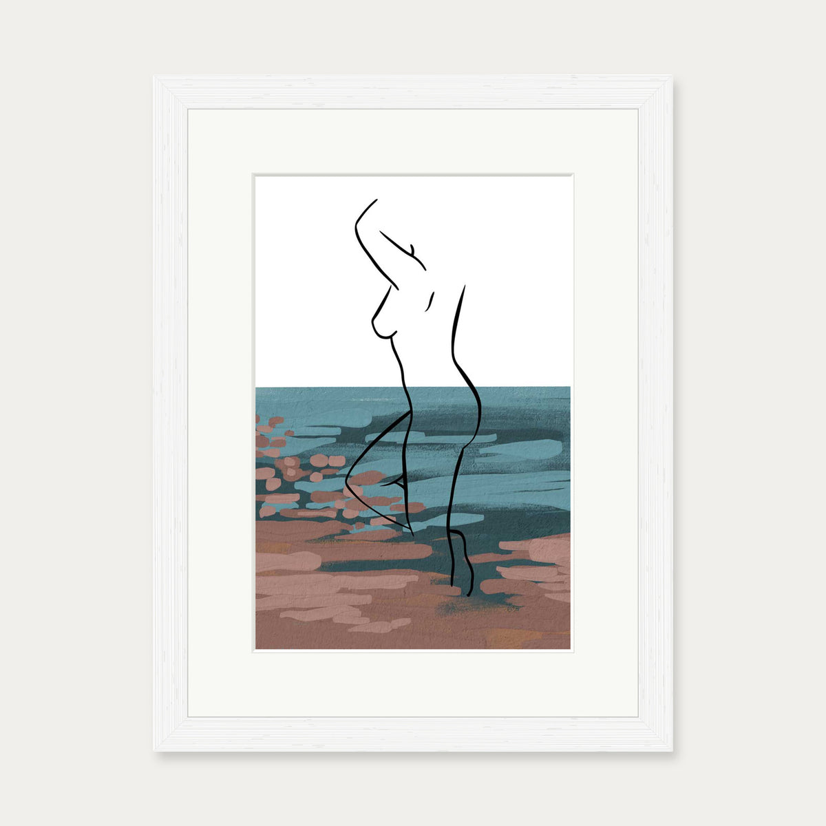 Abstract Figure Art Print — 30 x 40 cm — White Frame