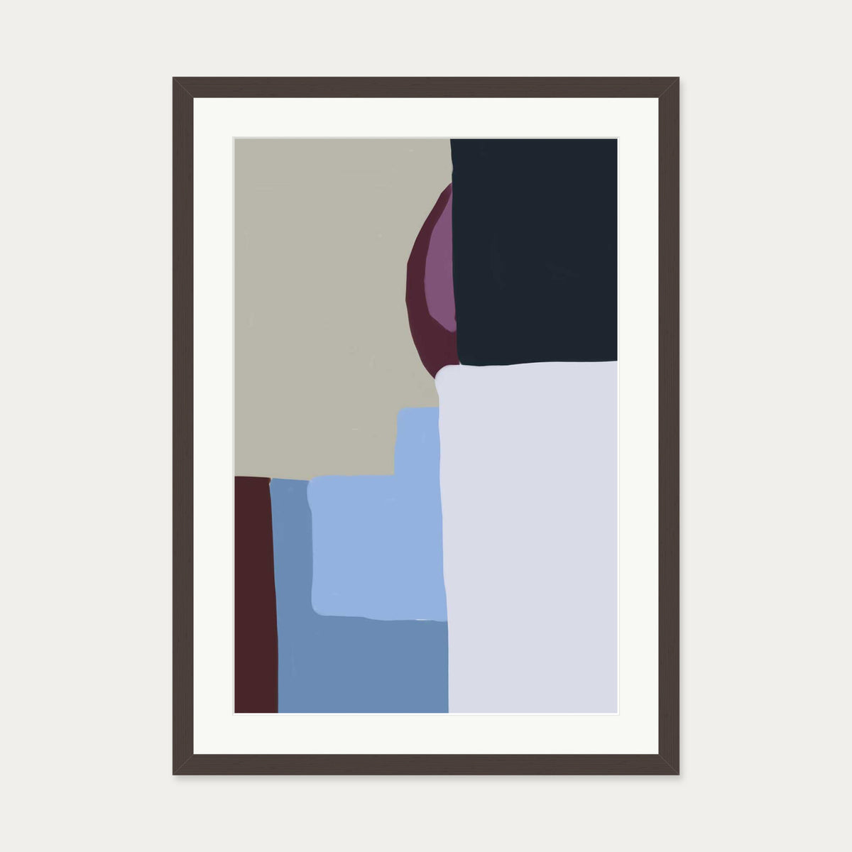 Abstract Geometry Art Print — 50 x 70 cm — Brown Frame