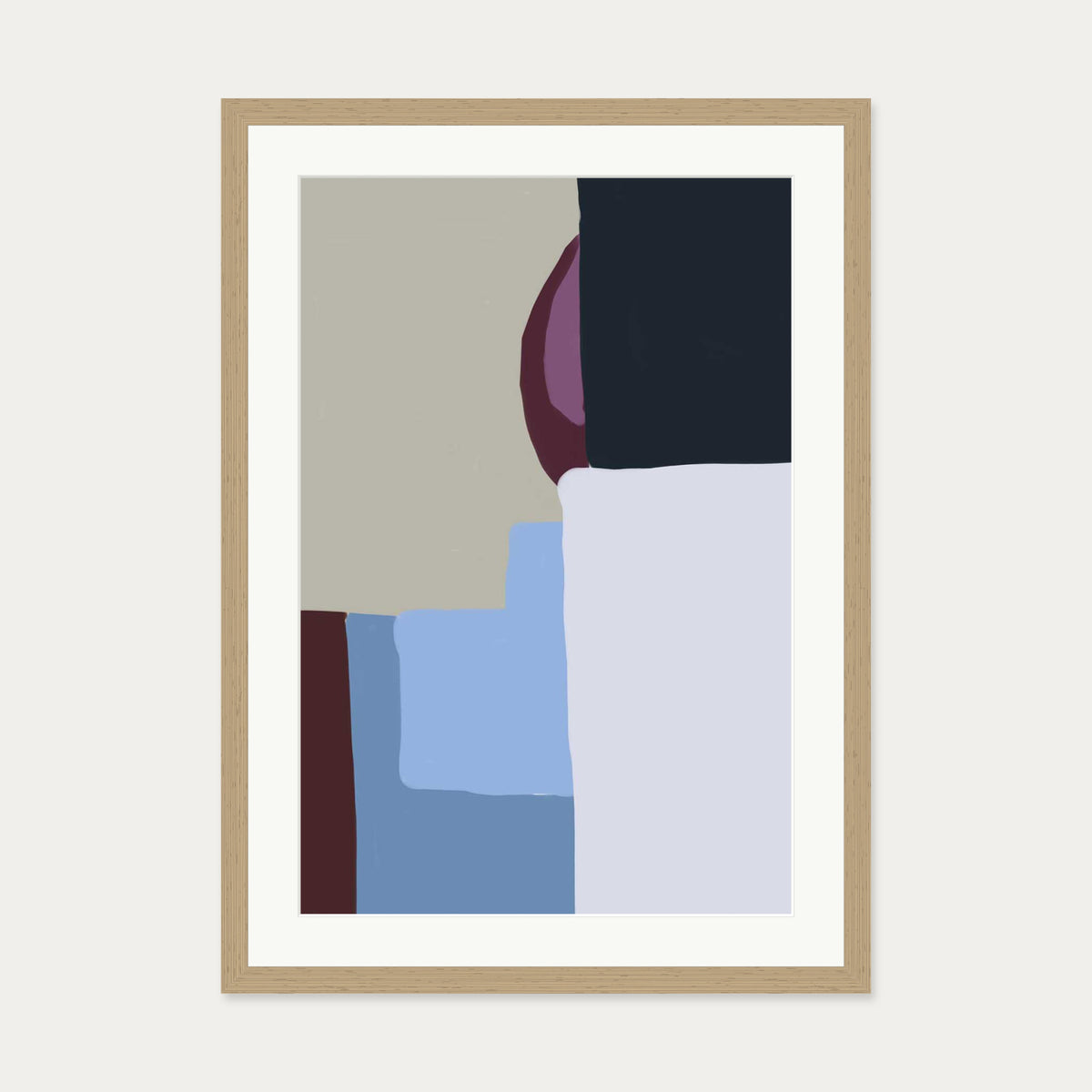 Abstract Geometry Art Print — 50 x 70 cm — Oak Frame