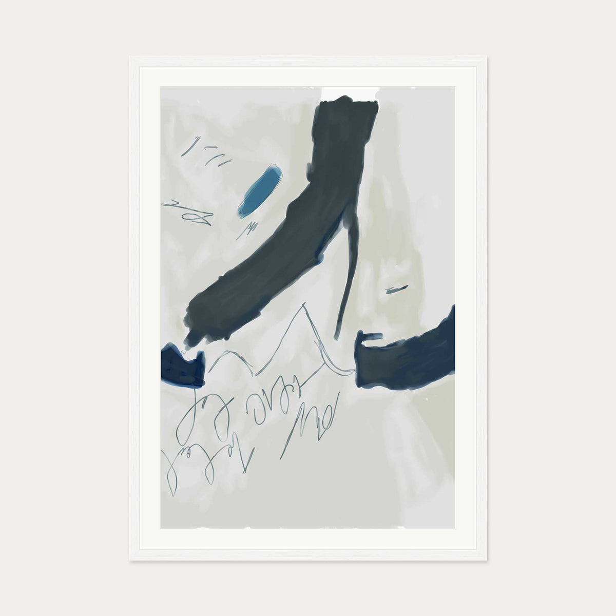 Abstract Illustration Art Print — 70 x 100 cm — White Frame