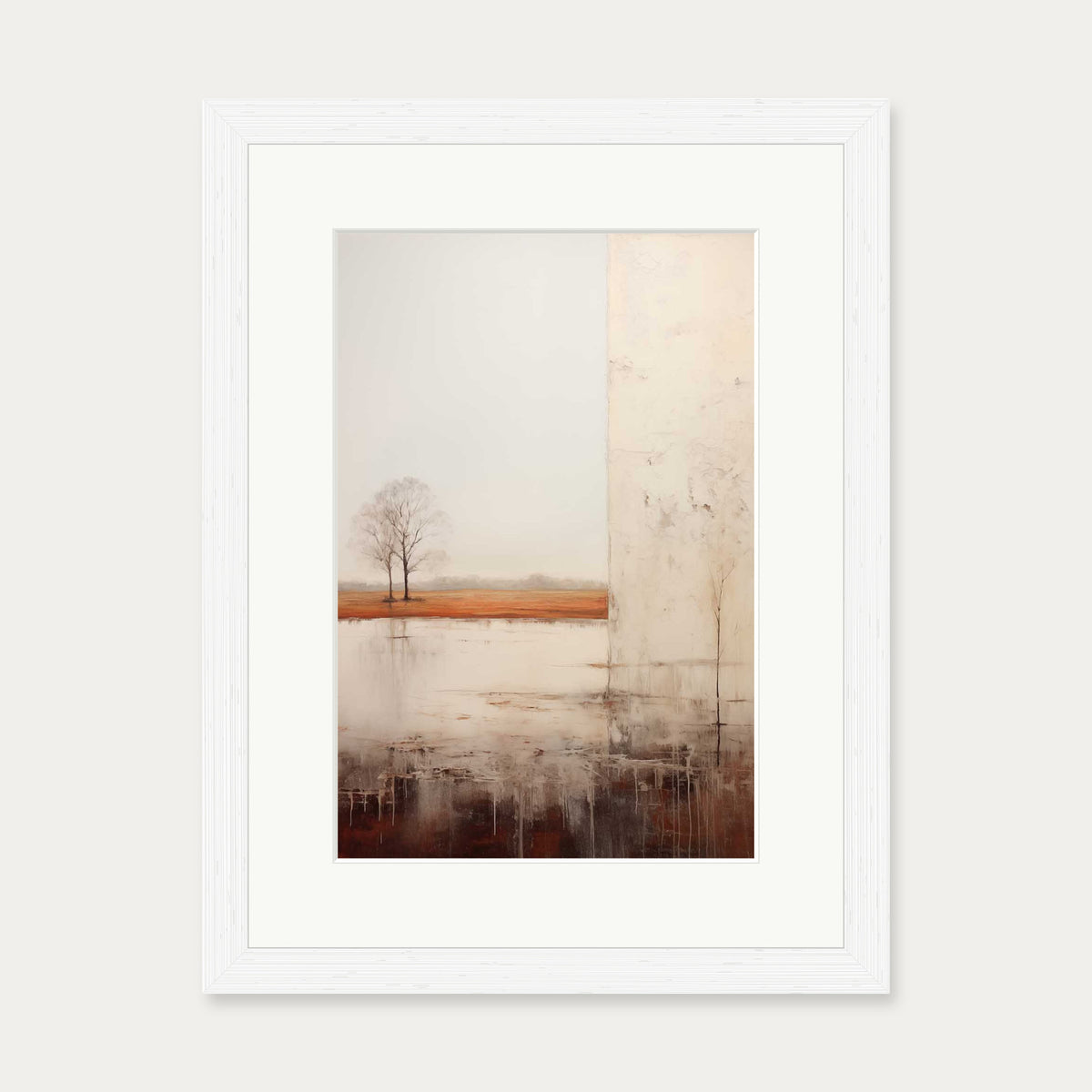 Abstract Landscape Art Print — 30 x 40 cm — White Frame