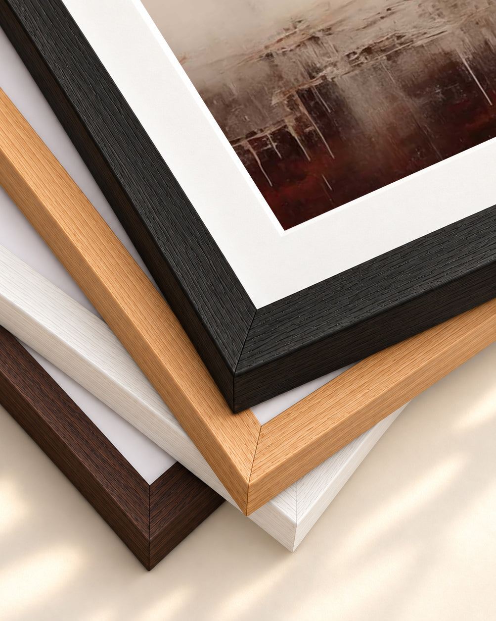 Abstract Landscape Art Print — framed print corner with 5 cm mount and bevel