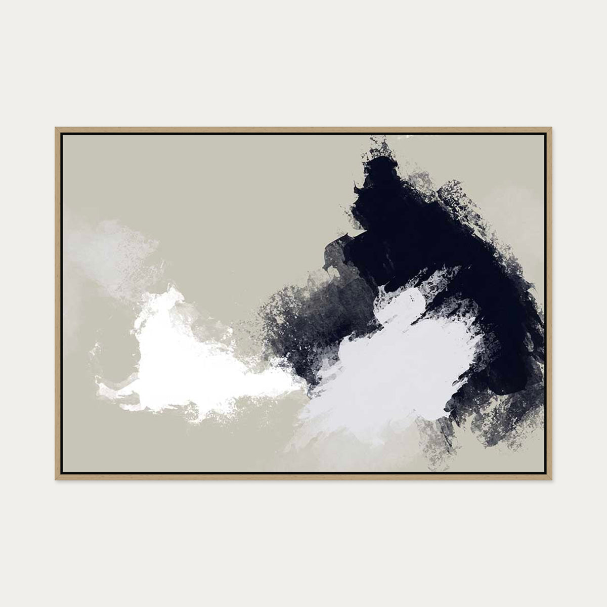 Abstract Landscape Canvas Art — 70 x 100 cm — Oak Frame