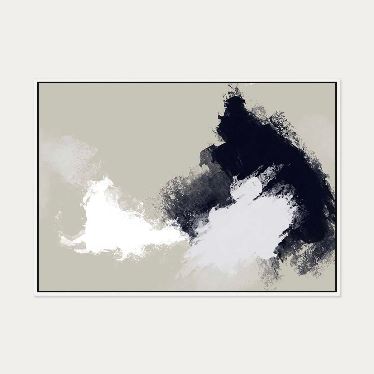 Abstract Landscape Canvas Art — 70 x 100 cm — White Frame