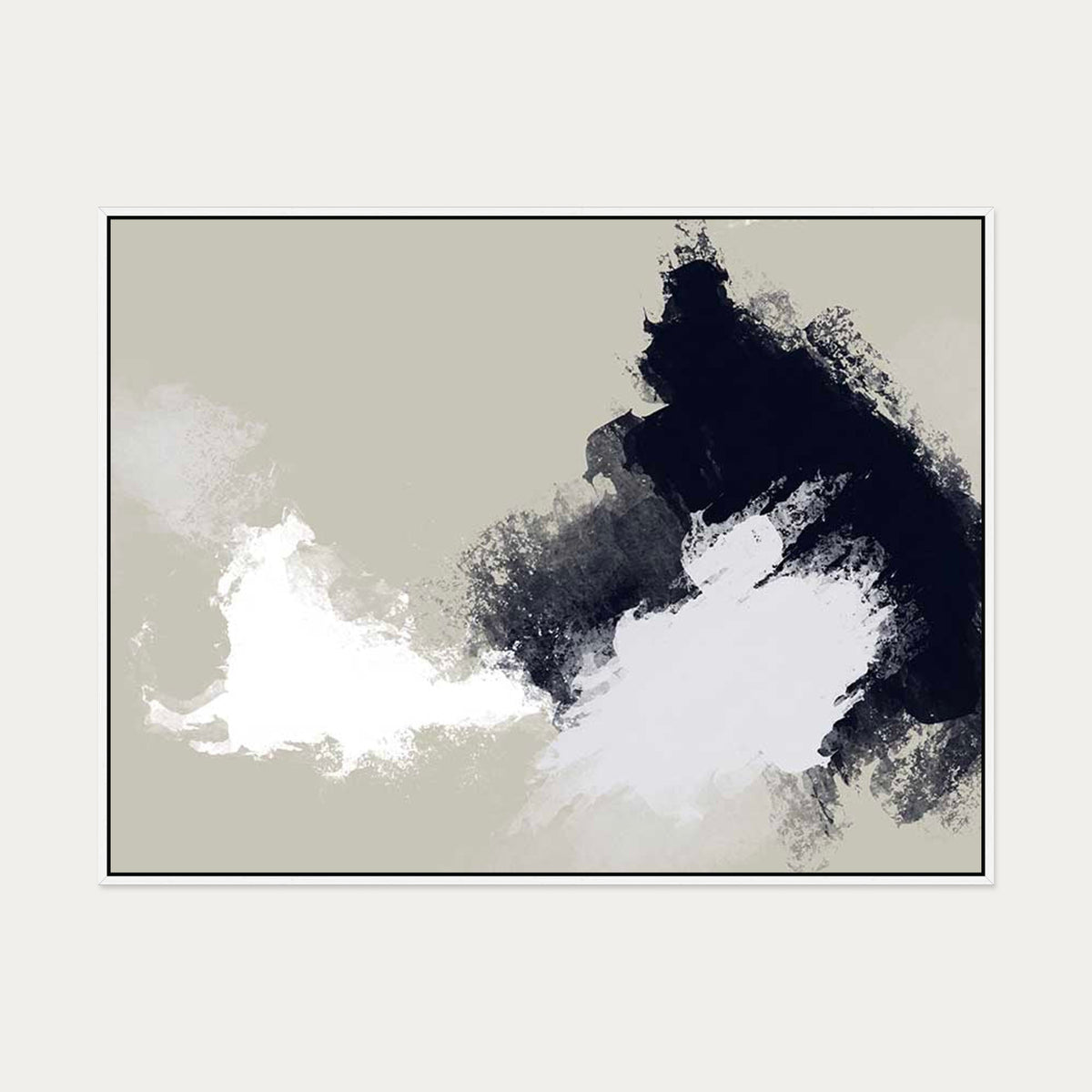 Abstract Landscape Canvas Art — 90 x 120 cm — White Frame