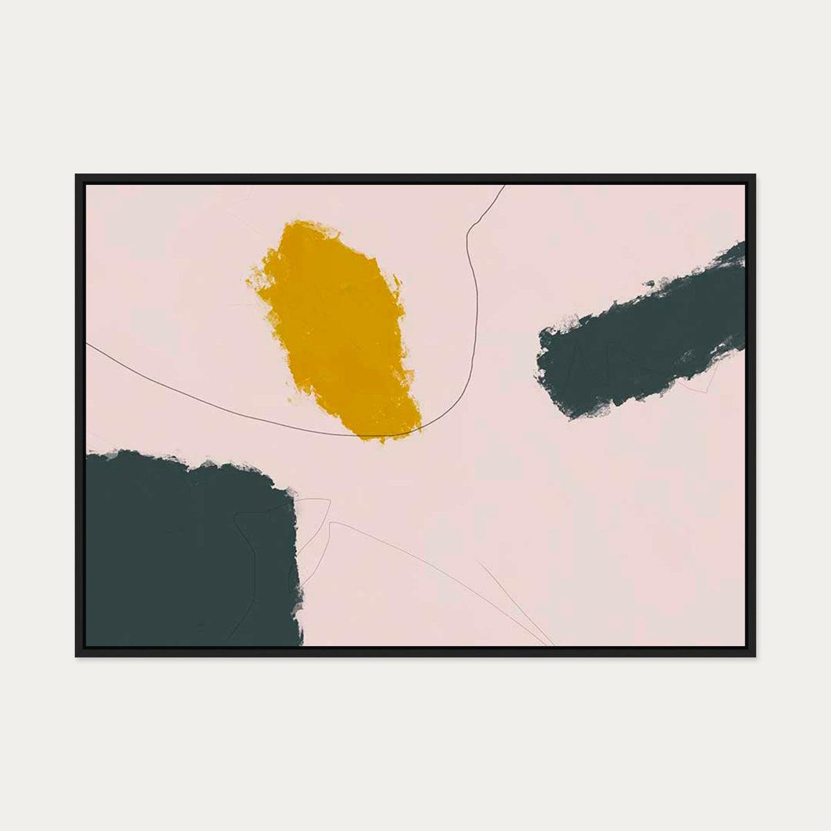 Abstract Lost Lines Canvas Art — 70 x 100 cm — Black Frame