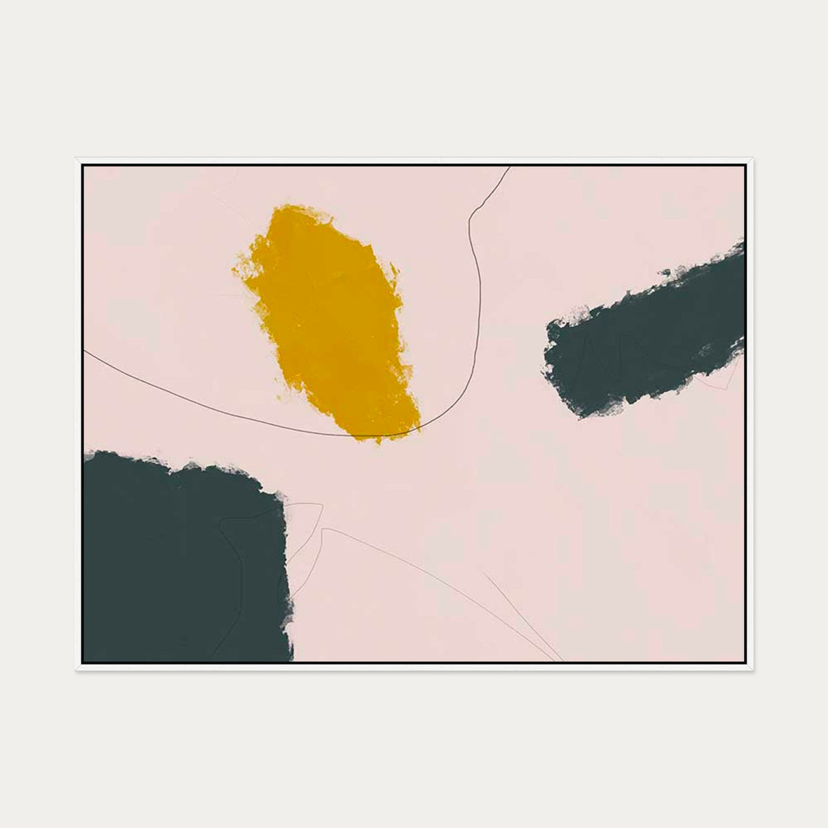 Abstract Lost Lines Canvas Art — 90 x 120 cm — White Frame
