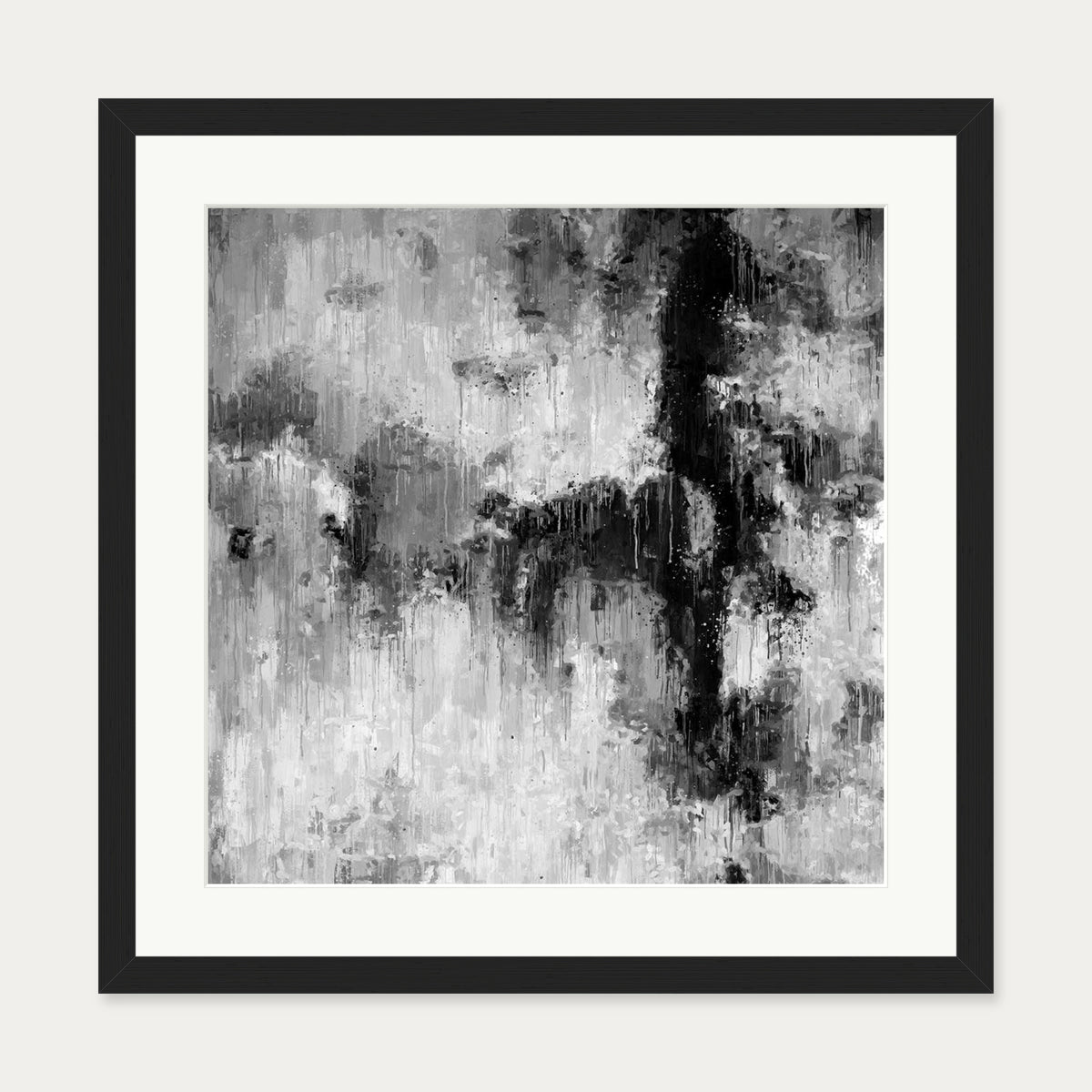 Abstract Mono I Art Print — 50 x 50 cm — Black Frame