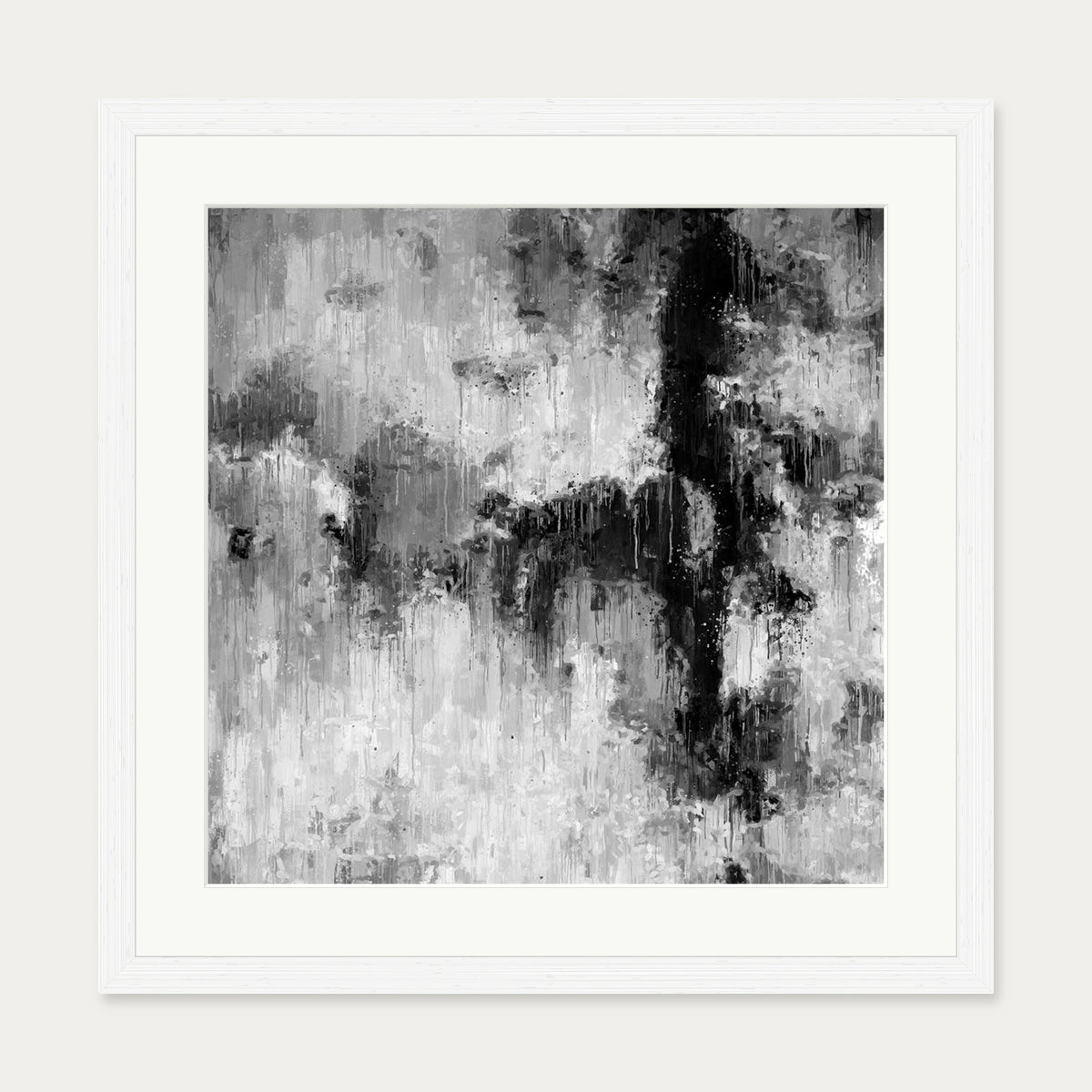 Abstract Mono I Art Print — 50 x 50 cm — White Frame