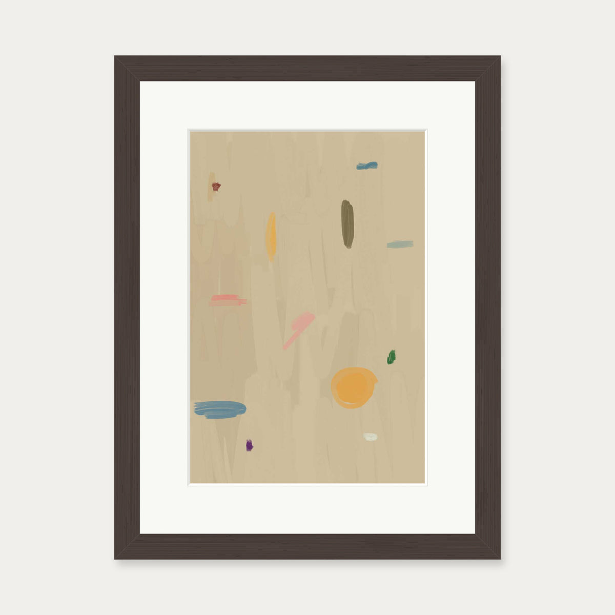 Abstract Oasis Art Print — 30 x 40 cm — Brown Frame