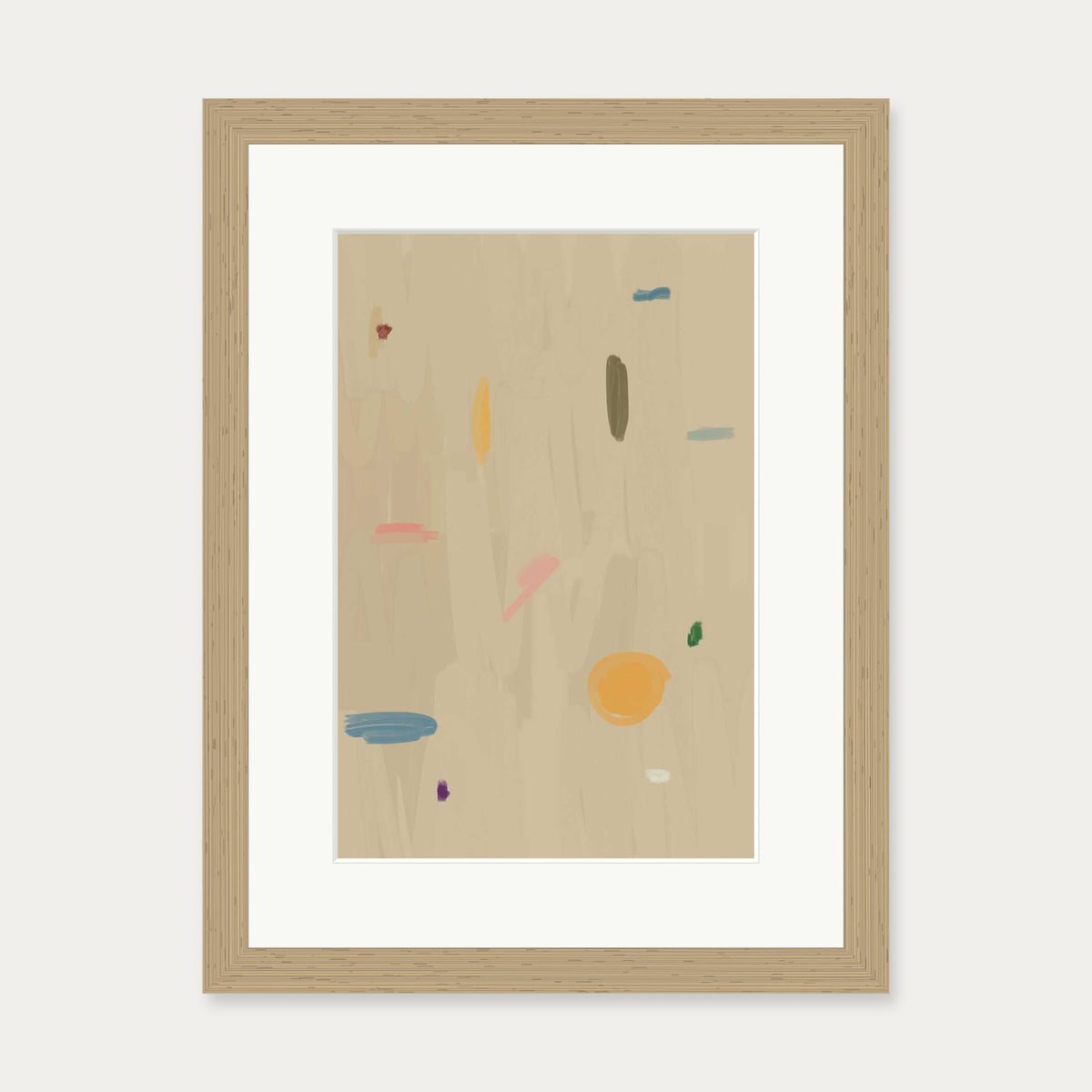 Abstract Oasis Art Print — 30 x 40 cm — Oak Frame