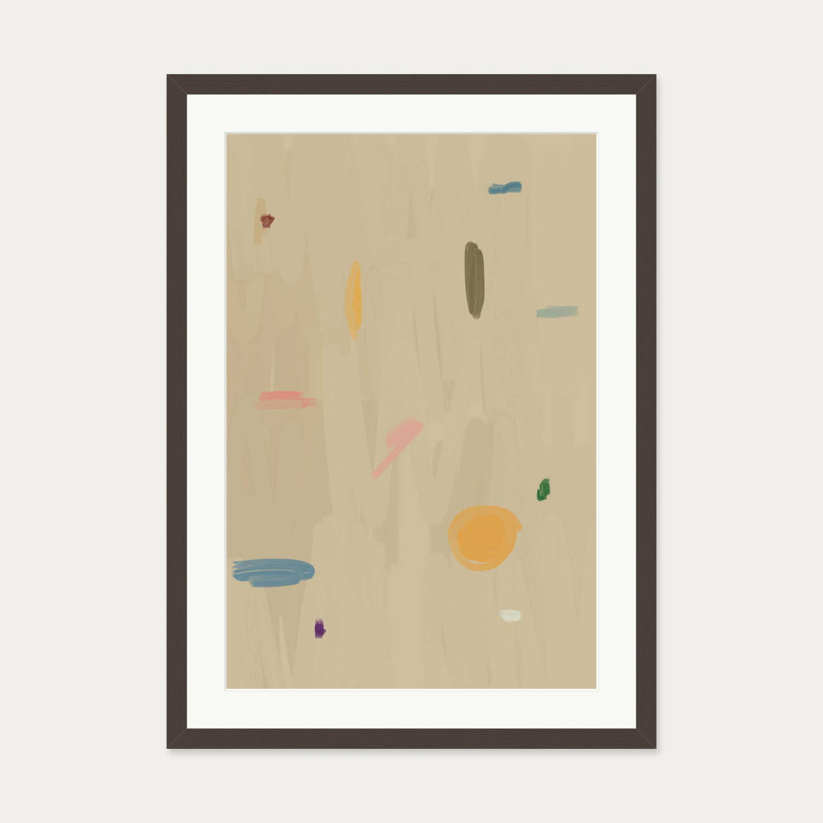 Abstract Oasis Art Print — 50 x 70 cm — Brown Frame