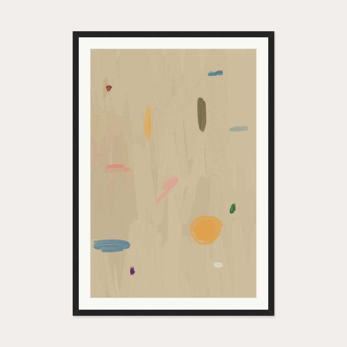 Abstract Oasis Art Print — 70 x 100 cm — Black Frame