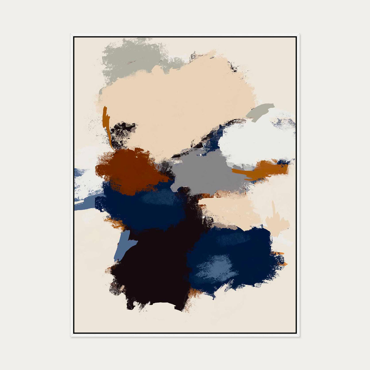 Abstract Paradigm I Canvas Art — 90 x 120 cm — White Frame
