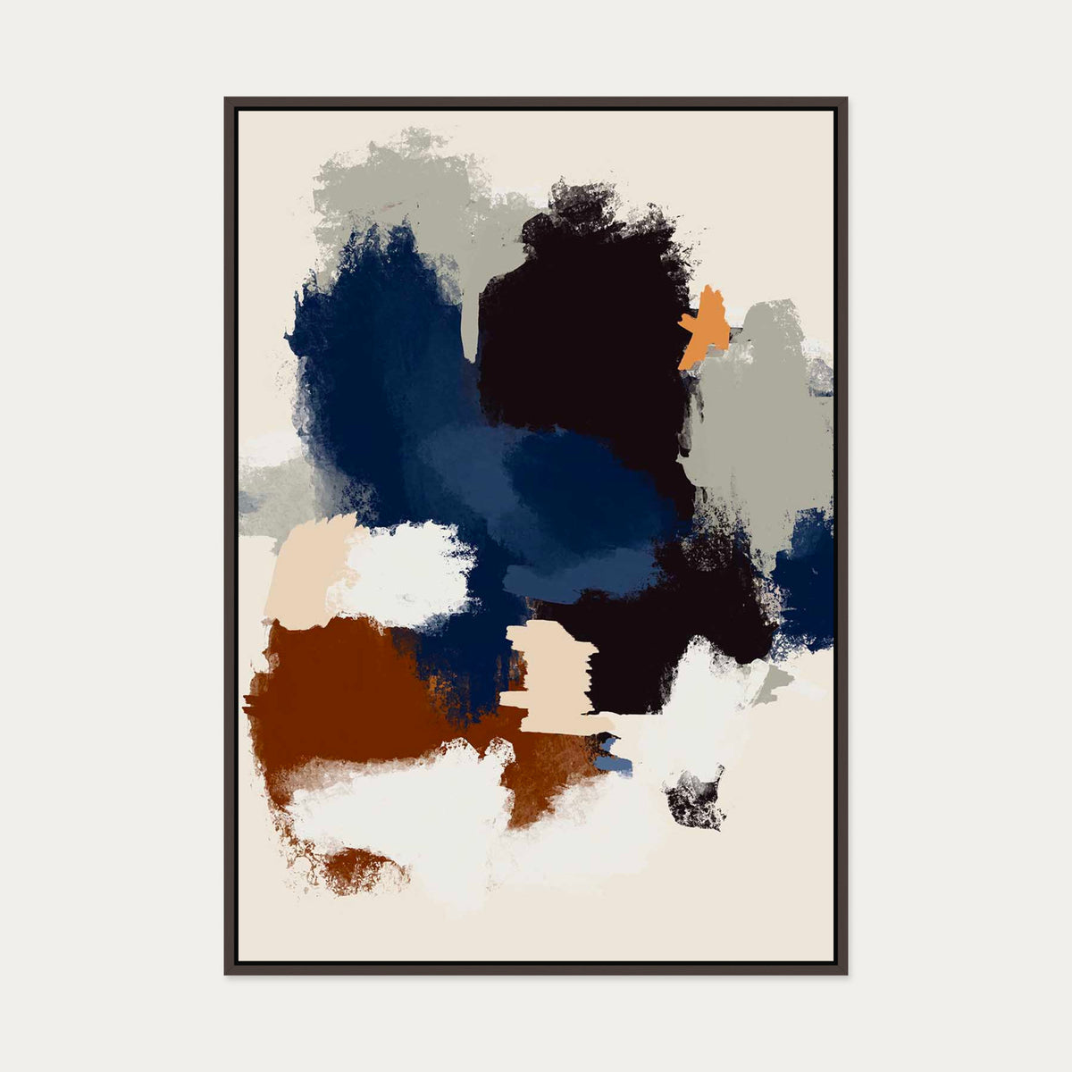 Abstract Paradigm II Canvas Art — 70 x 100 cm — Brown Frame