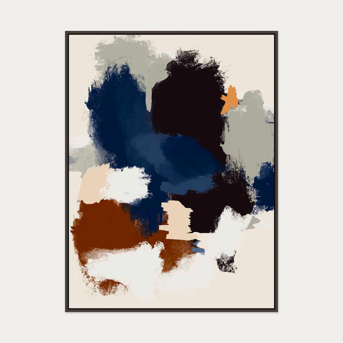 Abstract Paradigm II Canvas Art — 90 x 120 cm — Brown Frame