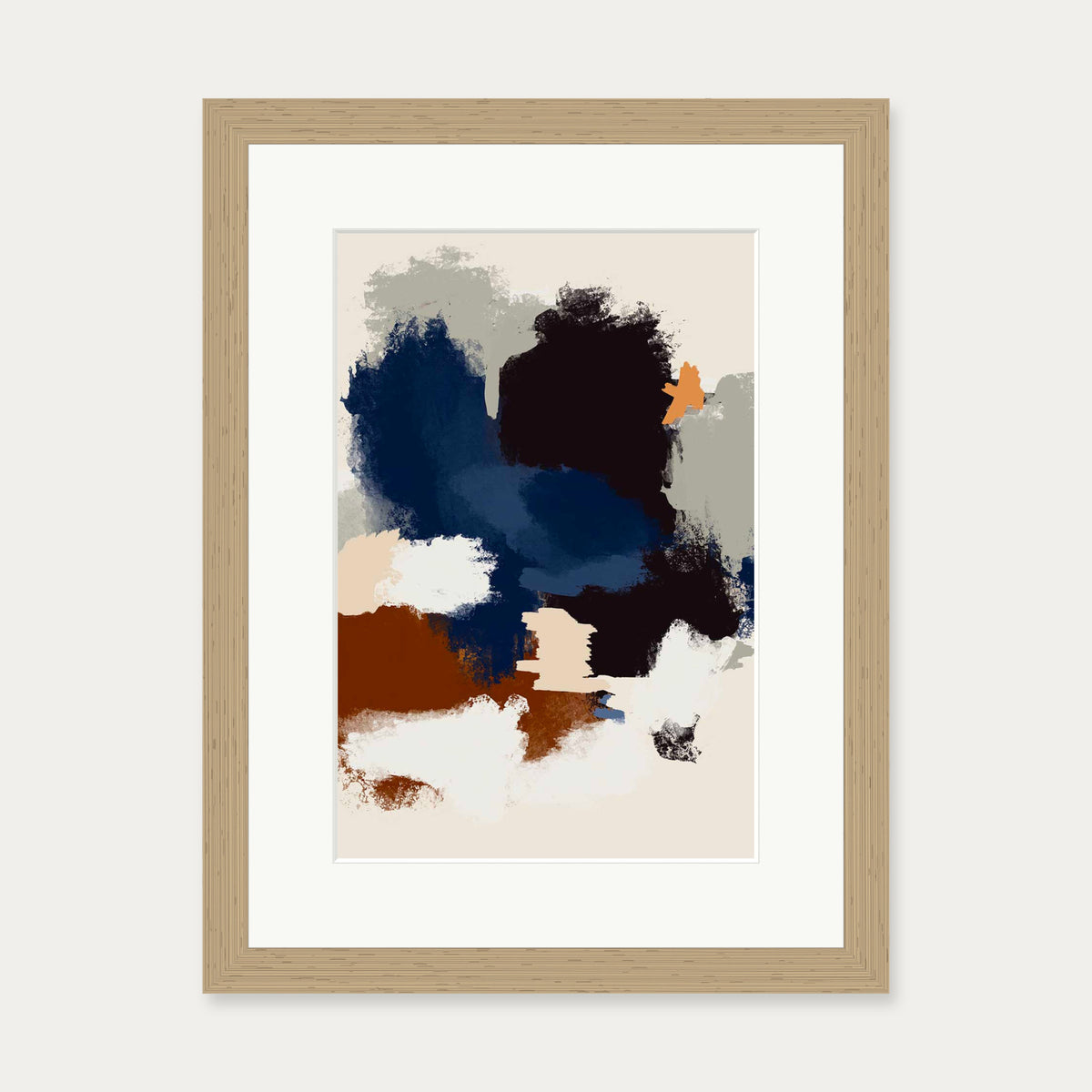 Abstract Paradigm II Art Print — 30 x 40 cm — Oak Frame
