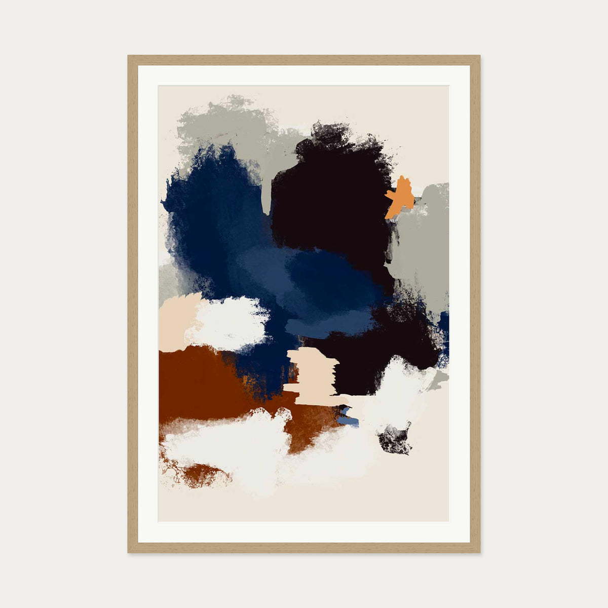 Abstract Paradigm II Art Print — 70 x 100 cm — Oak Frame