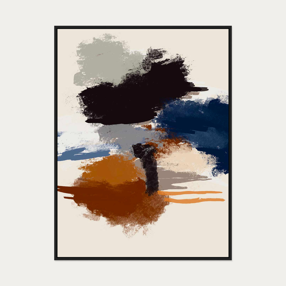 Abstract Paradigm III Canvas Art — 90 x 120 cm — Black Frame