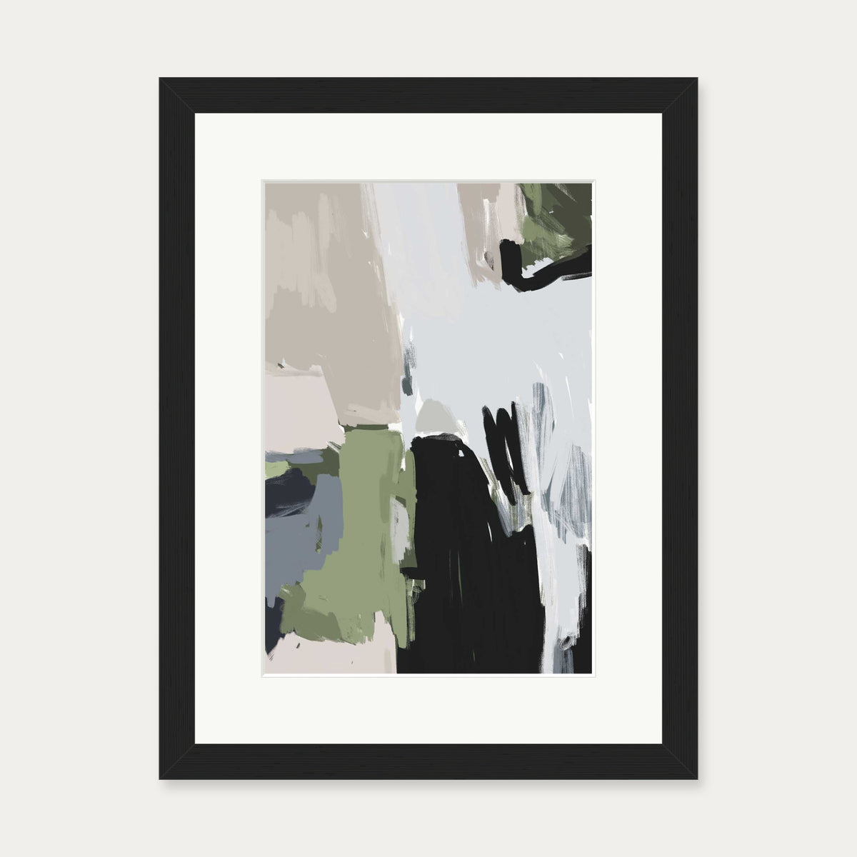 Abstract Pastel Multicolour Art Print — 30 x 40 cm — Black Frame