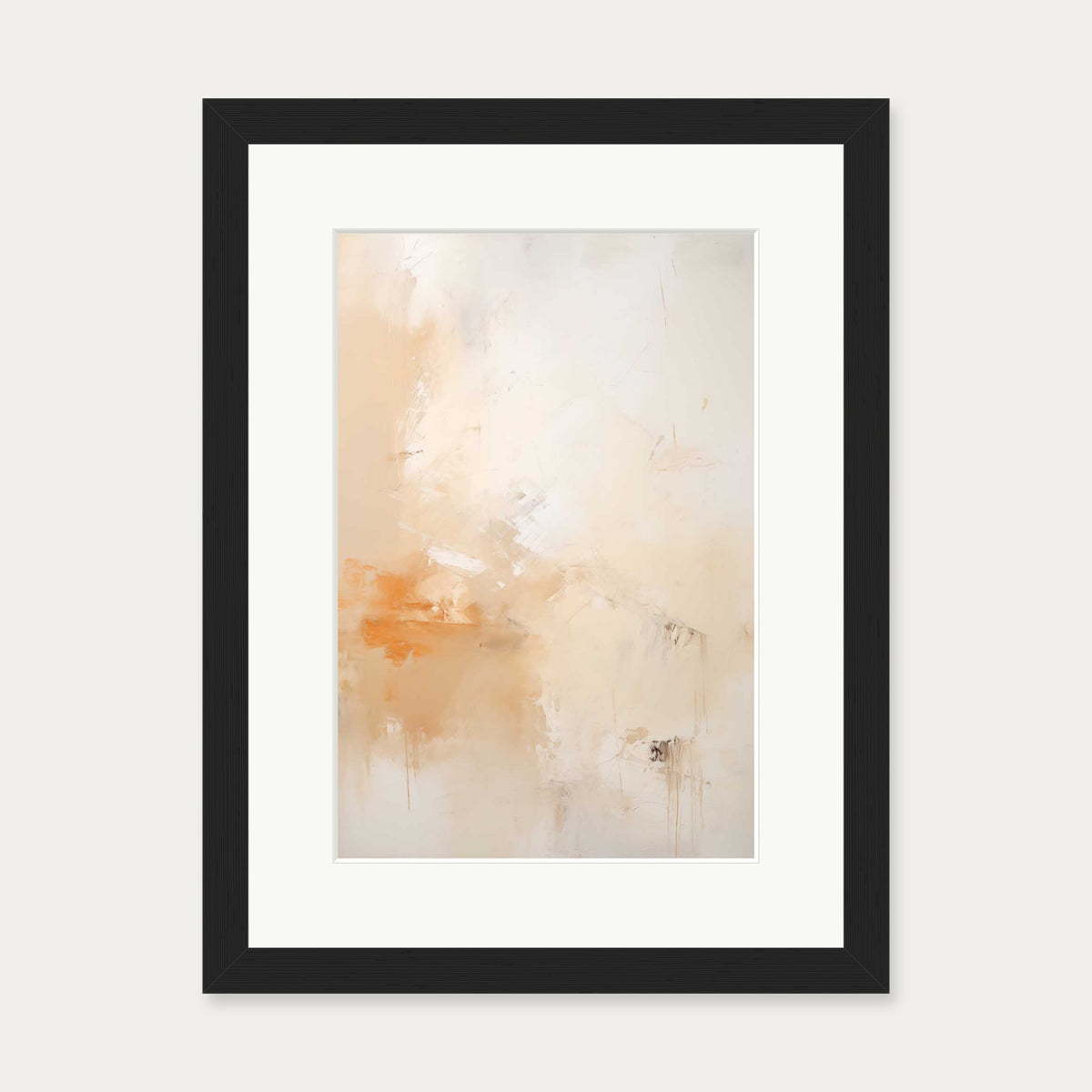 Abstract Peach Art Print — 30 x 40 cm — Black Frame