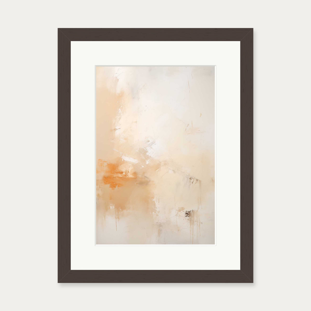 Abstract Peach Art Print — 30 x 40 cm — Brown Frame