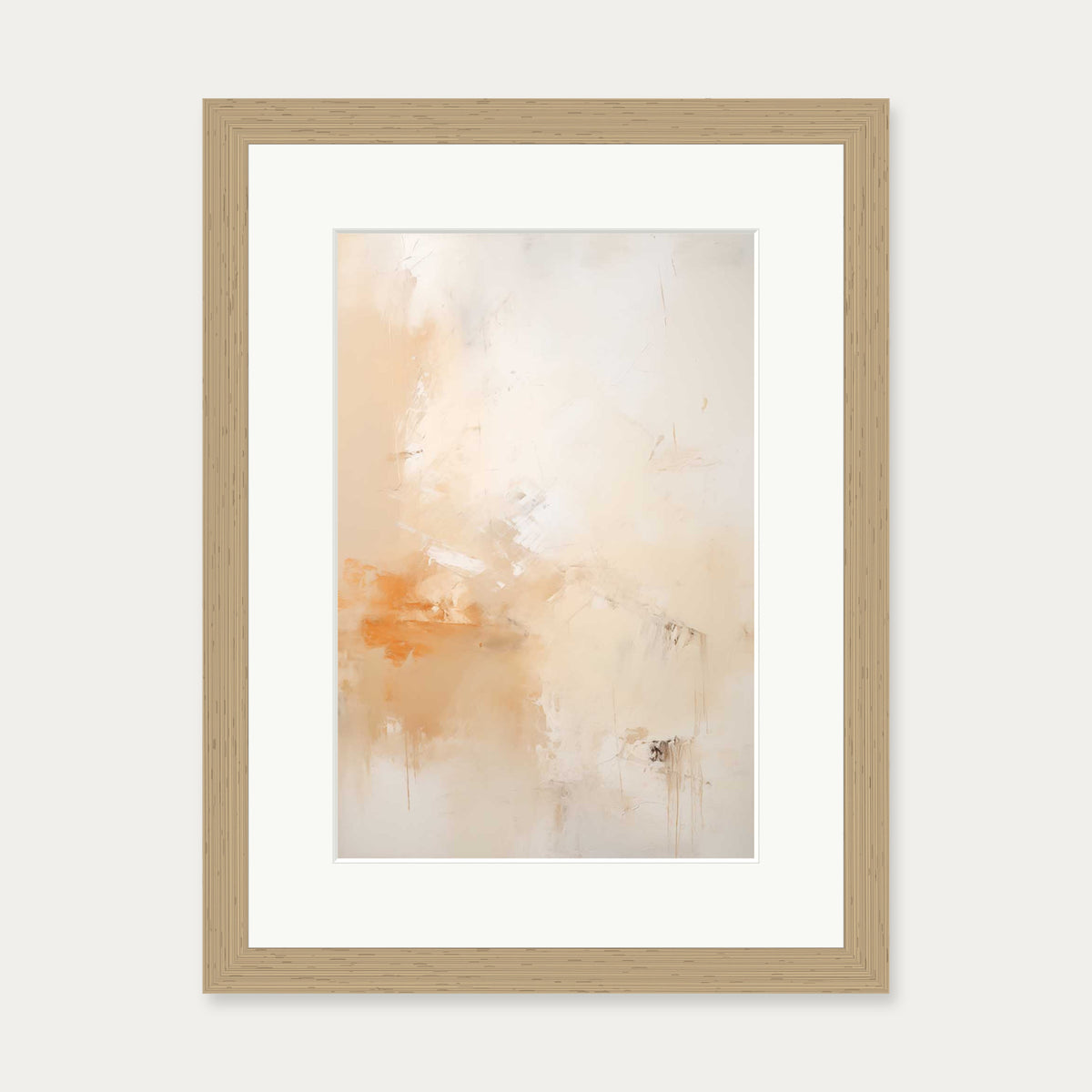 Abstract Peach Art Print — 30 x 40 cm — Oak Frame