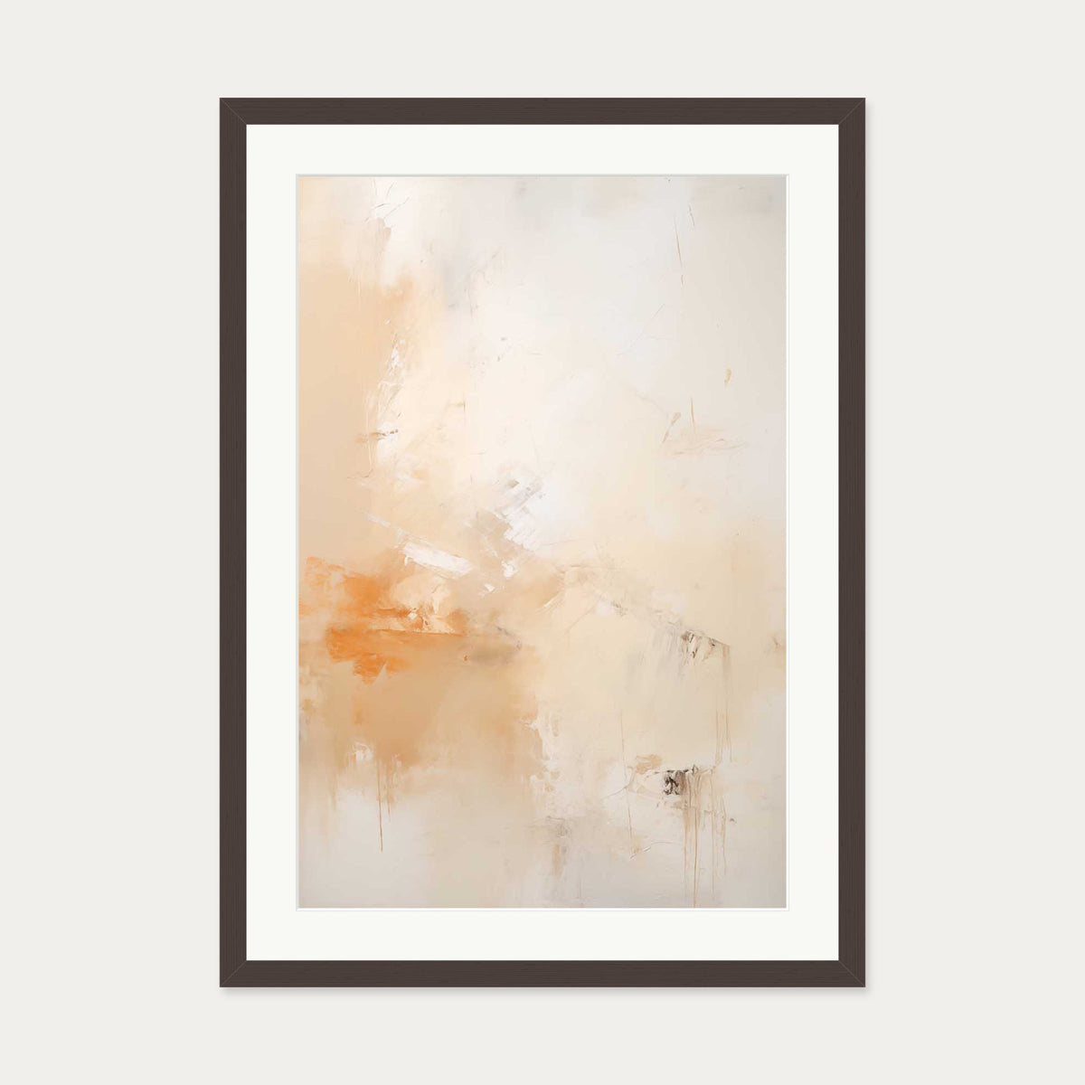 Abstract Peach Art Print — 50 x 70 cm — Brown Frame