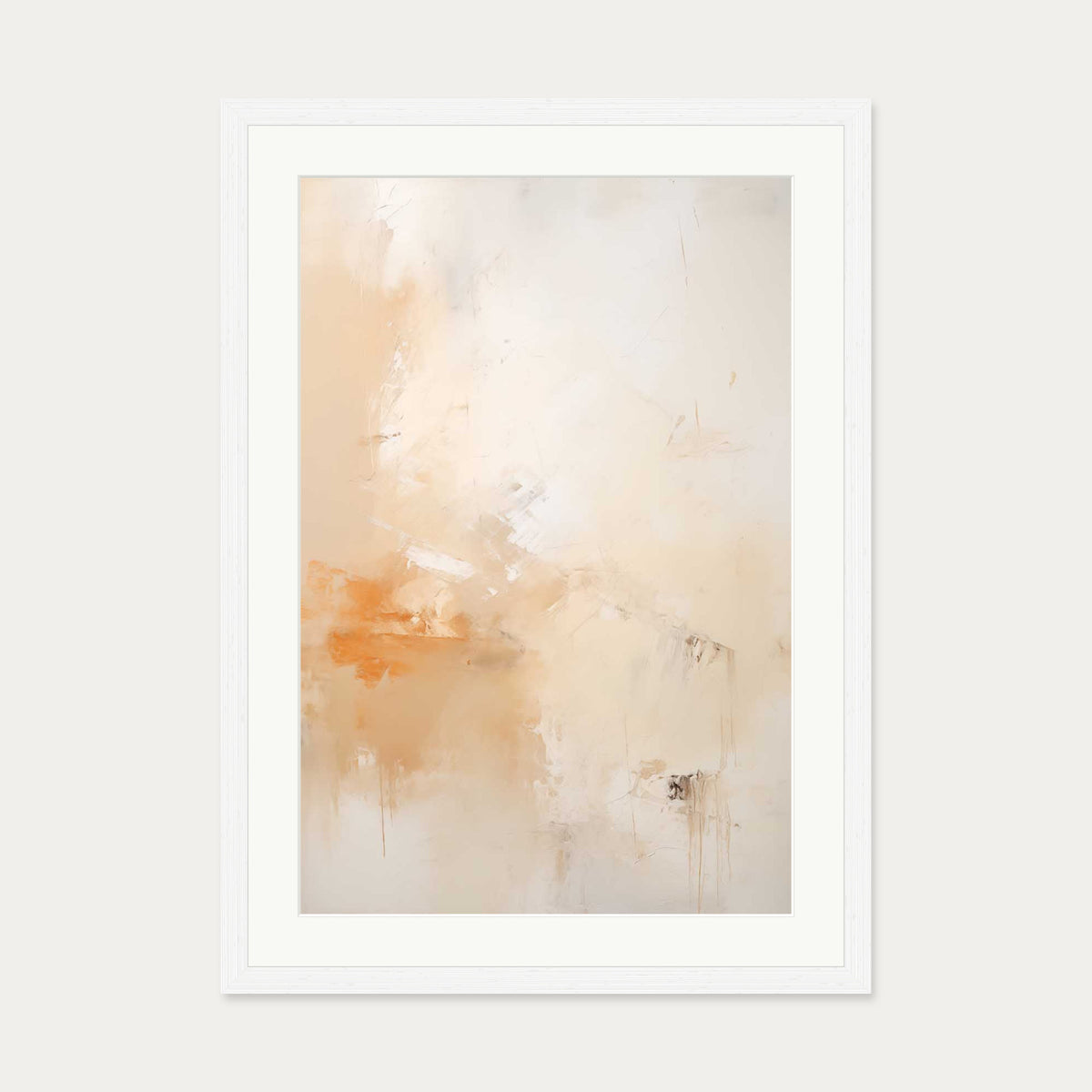 Abstract Peach Art Print — 50 x 70 cm — White Frame