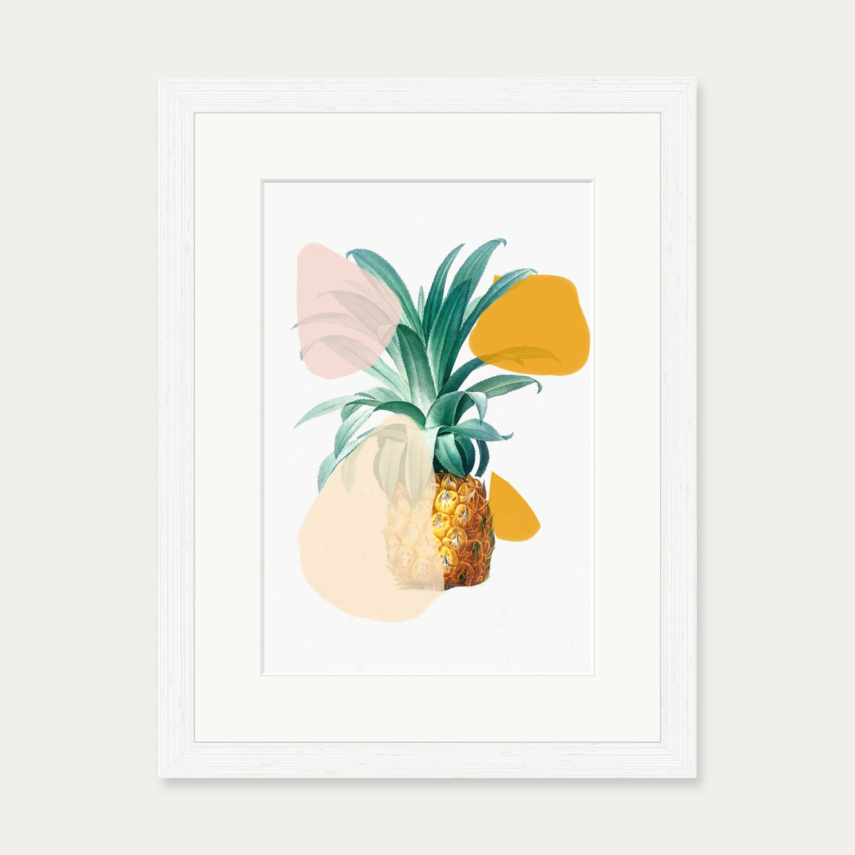 Abstract Pineapple Art Print — 30 x 40 cm — White Frame