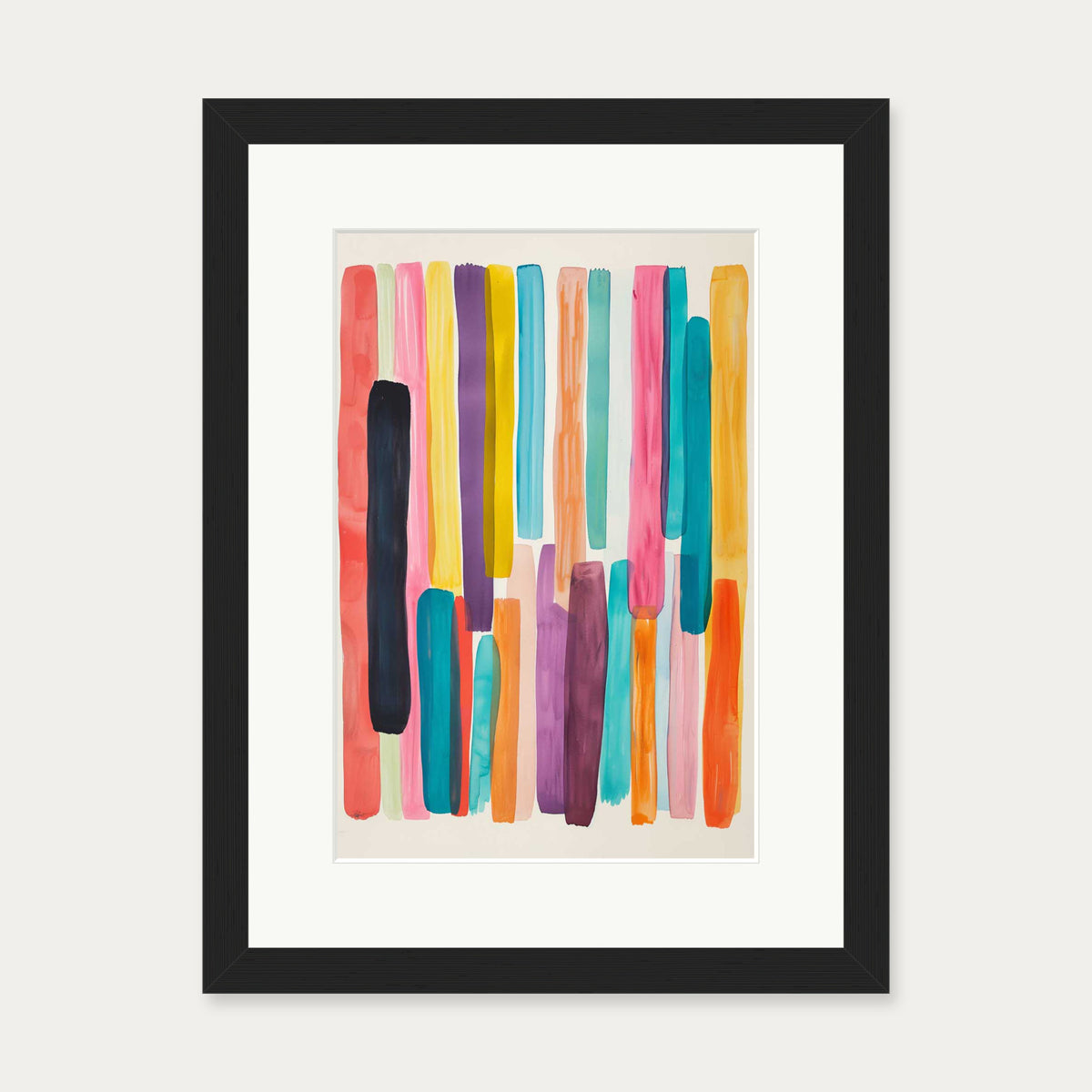 Abstract Rainbow Wall Art — 30 x 40 cm — Black Frame